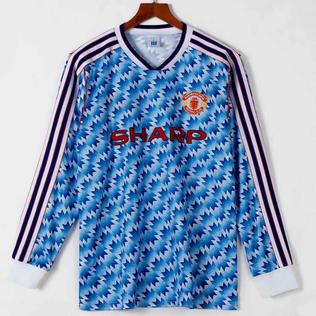 Manchester United Maillot Extérieur Rétro 90/92 – Manches Longues