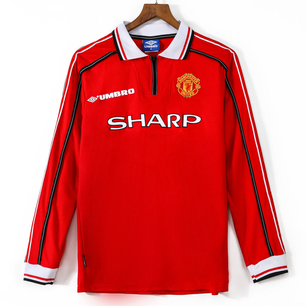 Manchester United Maillot Domicile Rétro 98/99 – Manches Longues
