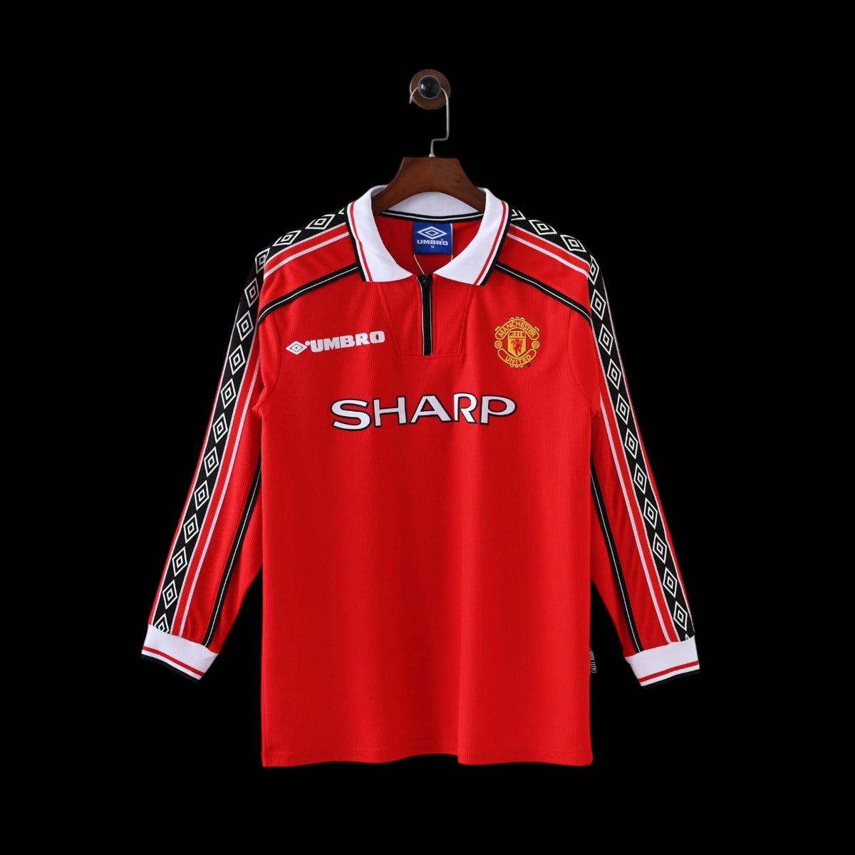 Manchester United Maillot Domicile Rétro Manches Longues 1998/1999